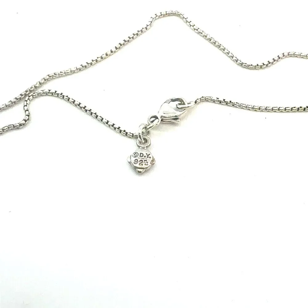 David Yurman Amethyst Pendant Necklace 17" Sterling Silver Estate DY686 - Picture 4 of 7